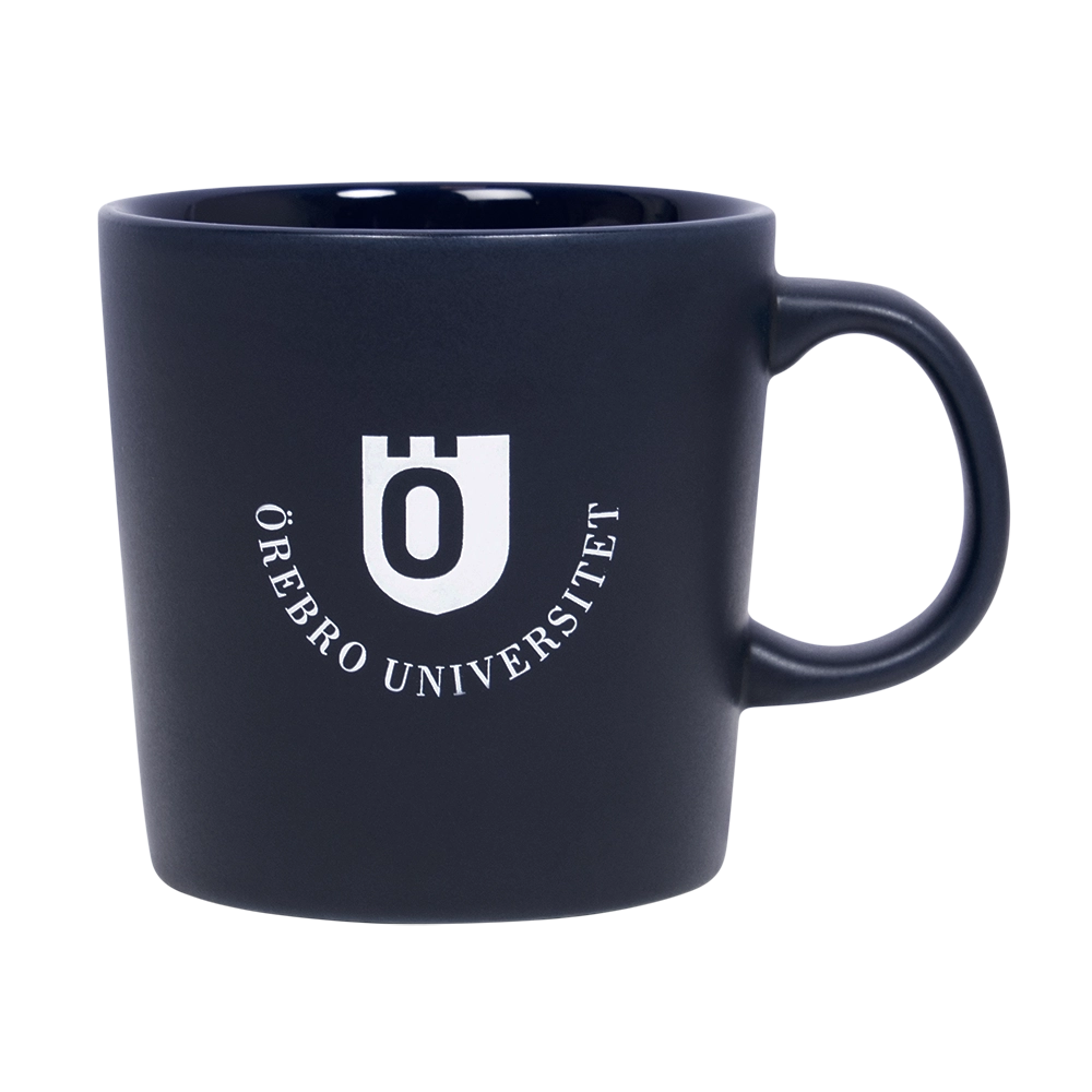 Stengodsmugg, vit logotype